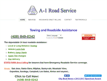 Tablet Screenshot of a1roadservice.com